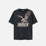 A black t-shrit with a large eagle chest print, Nikben logo and the text "Americas finest"