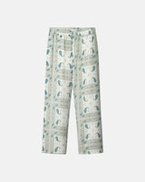 Vintage pale yellow paisley pattern long pants