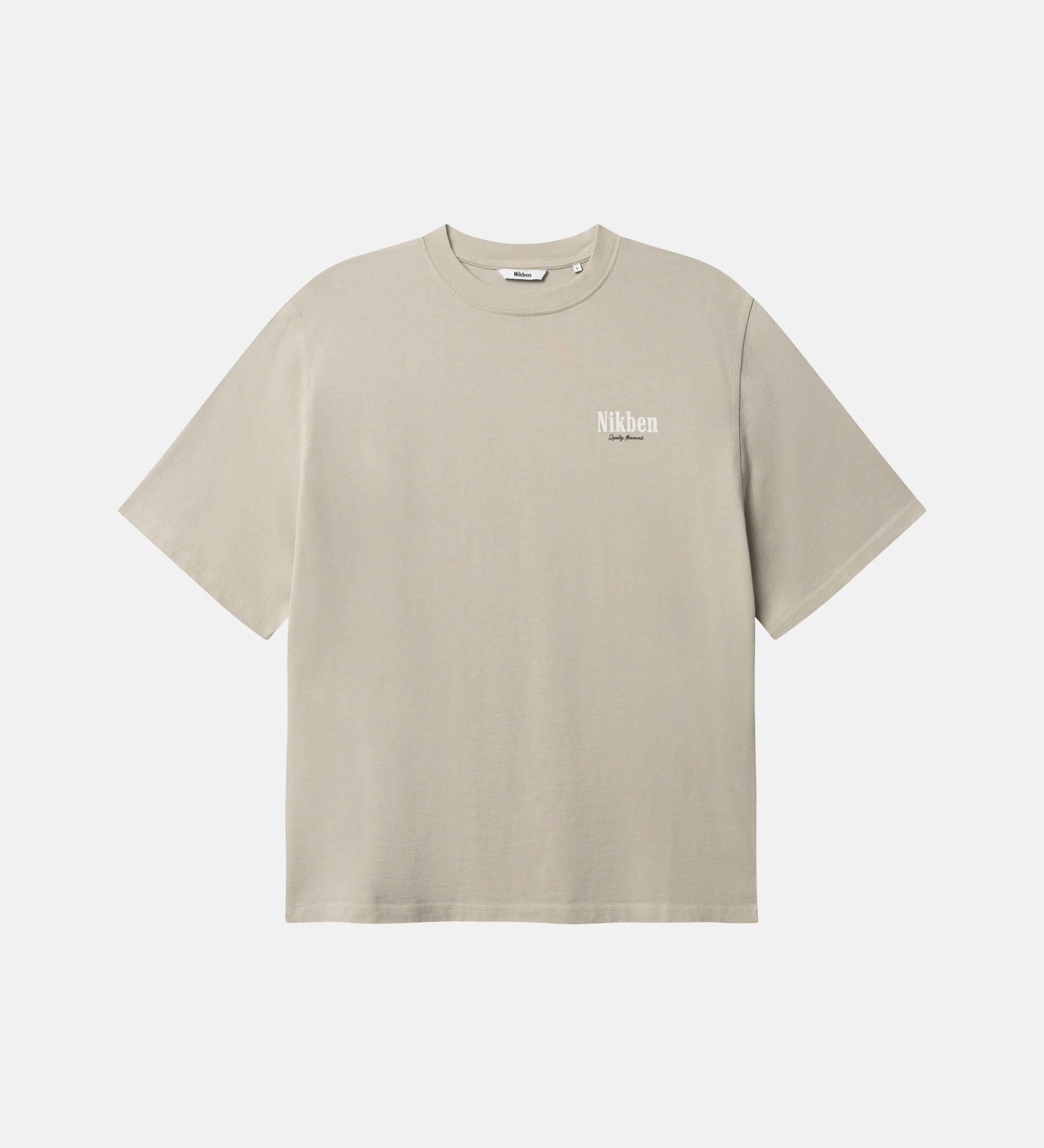 Beige t-shirt with small logo on chest 