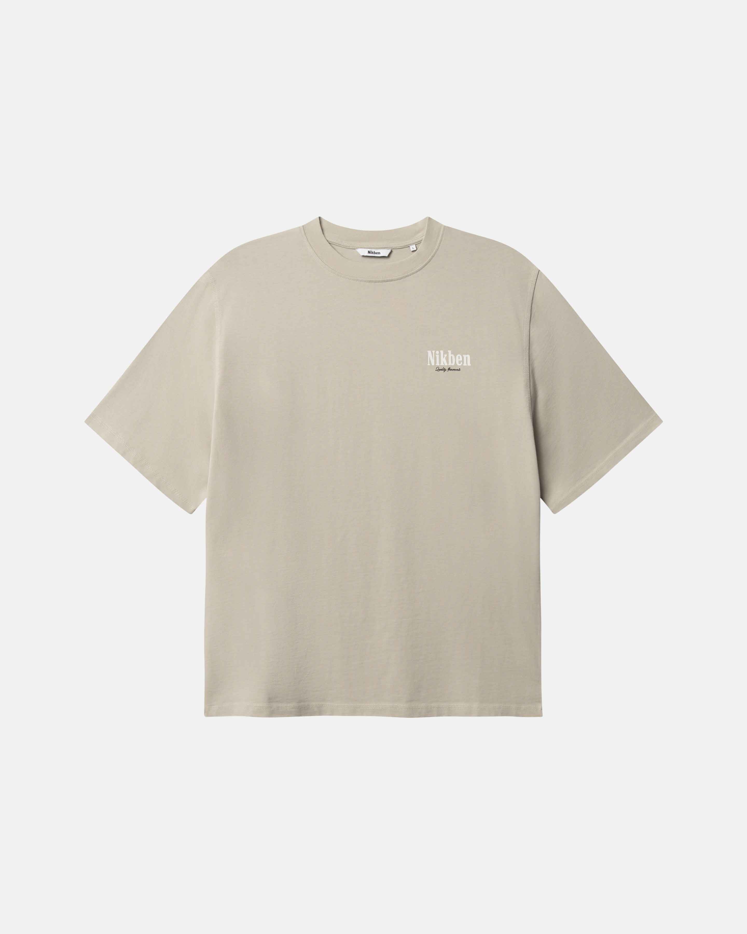 Beige t-shirt with small logo on chest 