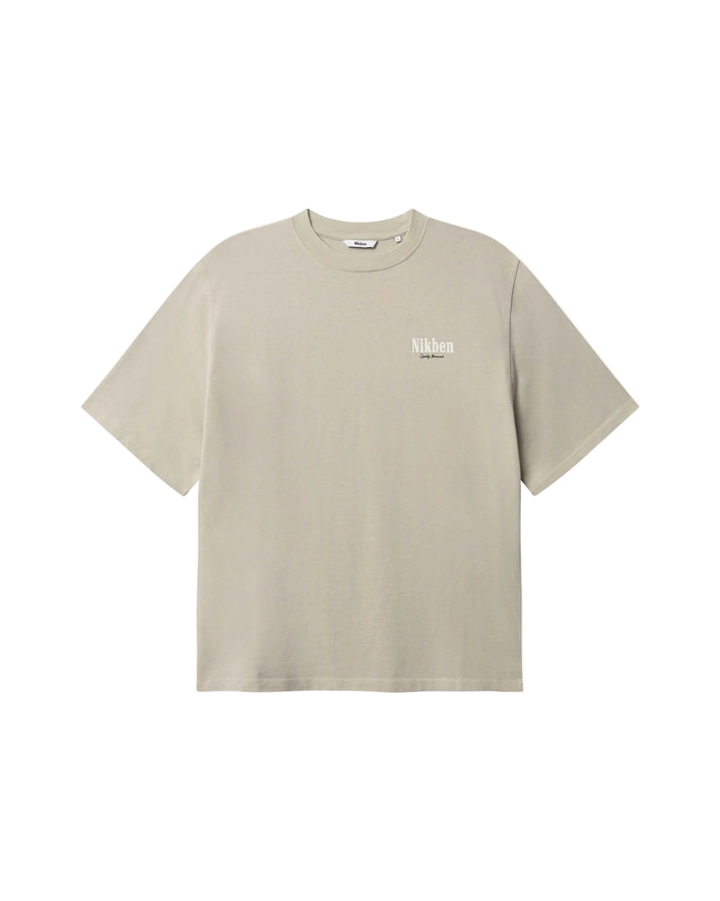 Beige t-shirt with small logo on chest