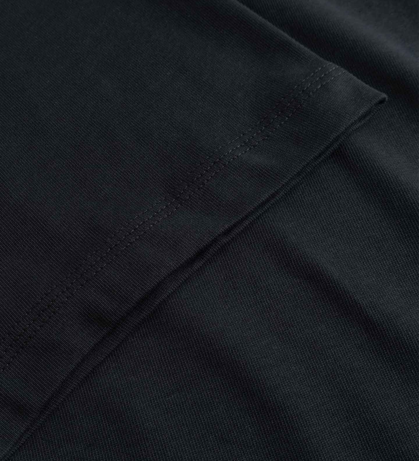 Close Up Of Sleeve and material on Black-Tshirt
