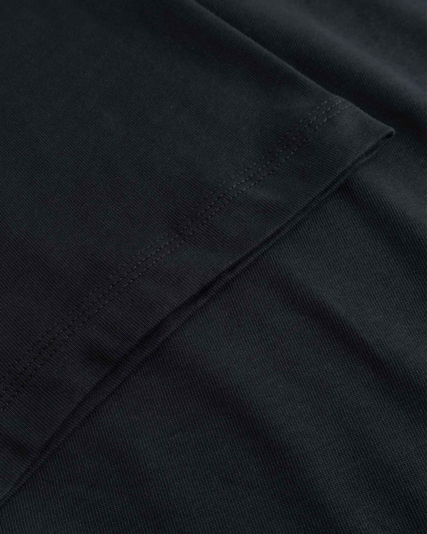 Close Up Of Sleeve and material on Black-Tshirt