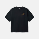 Black T-Shirt, Small Yellow Logo on chest.