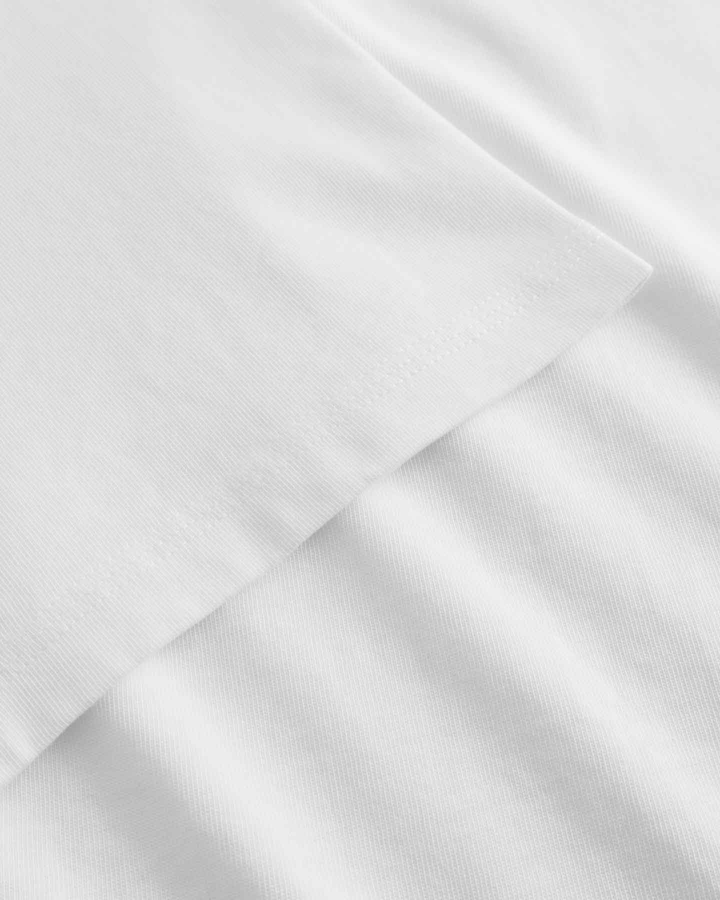 Close-up of white fabric with hem