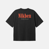 Black t-shirt with red 'Nikben' logo on the back