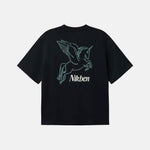 Black t-shirt with a graphic design and 'Nikben' branding on back