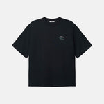 Black t-shirt with a small logo on chest