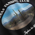 Close up of logo on  back of longsleeve shirt