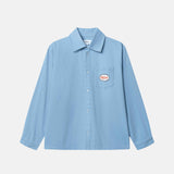 Light blue overshirt  with logo on front breast pocket