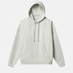 beige hoody with logo in white
