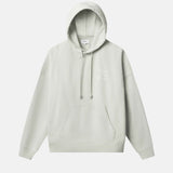 beige hoody with logo in white
