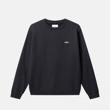 Black sweatshirt with a small logo on chest