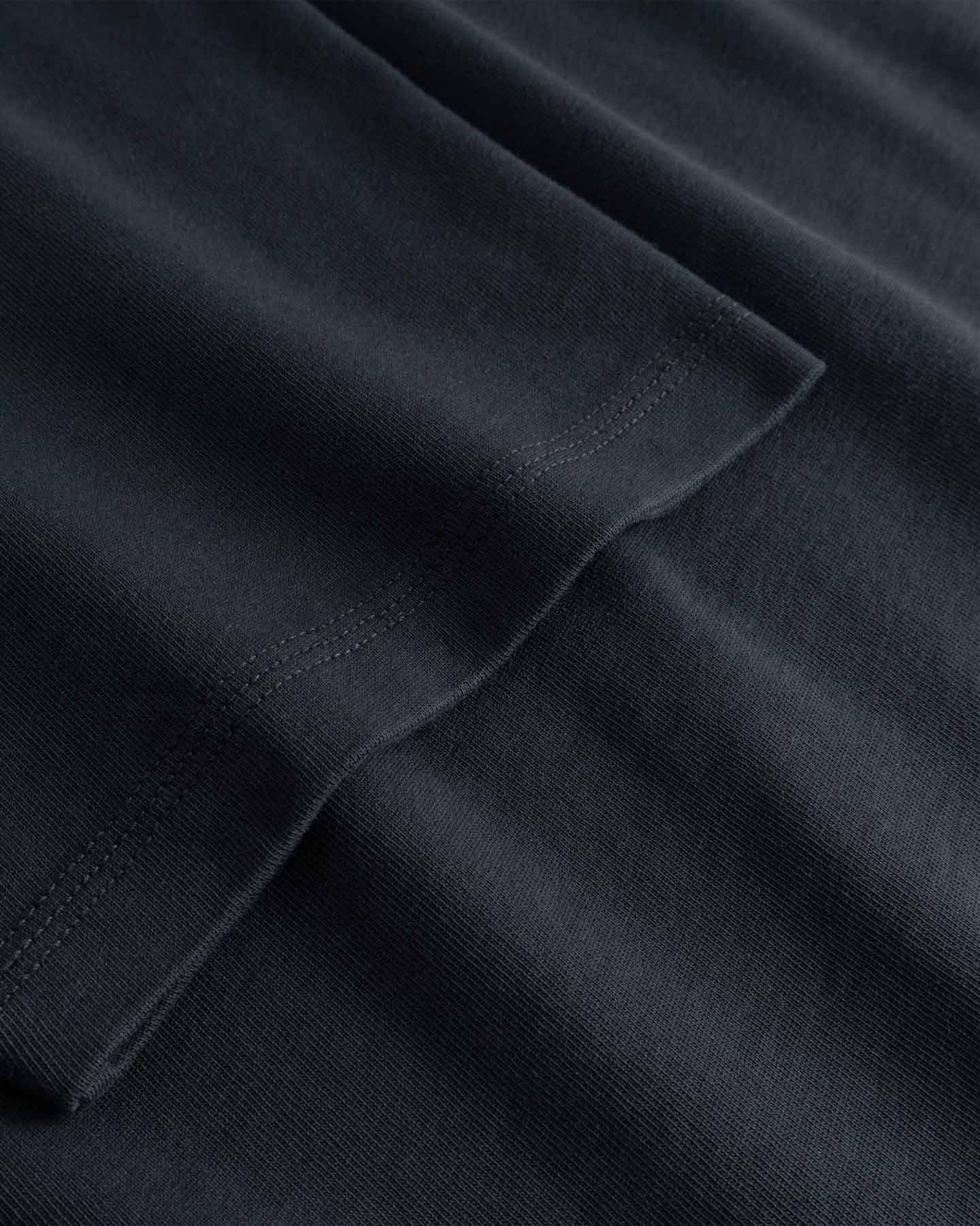 Close-up of dark black fabric with a subtle texture