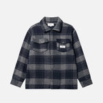 Navy grey checkered over shirt with chest pockets