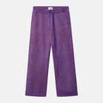 Purple pants with herringbone pattern and drawstring 