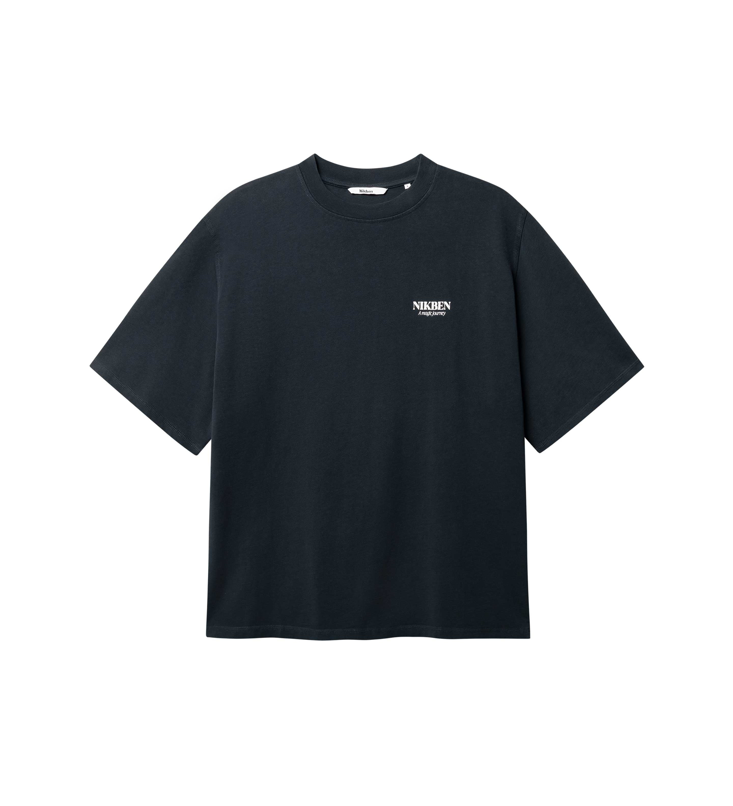 Black T-shirt with white Nikben logo on the chest