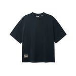 Black T-shirt with green Nikben patch logo on the lower left side 