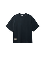 Black T-shirt with green Nikben patch logo on the lower left side 