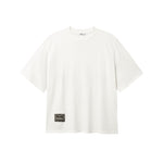 White T-shirt with green Nikben patch logo on the lower left side 