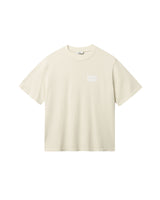 Biege T-shirt with white "BUENAS NOCHES" text print on chest