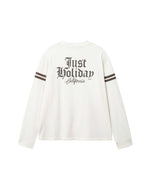 White longsleeve T-shirt with brown 