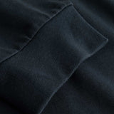 Closeup view of cuffs on black longsleeve T-shirt