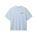 Light blue T-shirt with blue Nikben Airlines logo and red airplane print on the chest
