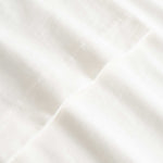 Closeup view of arm stitchings on white T-shirt