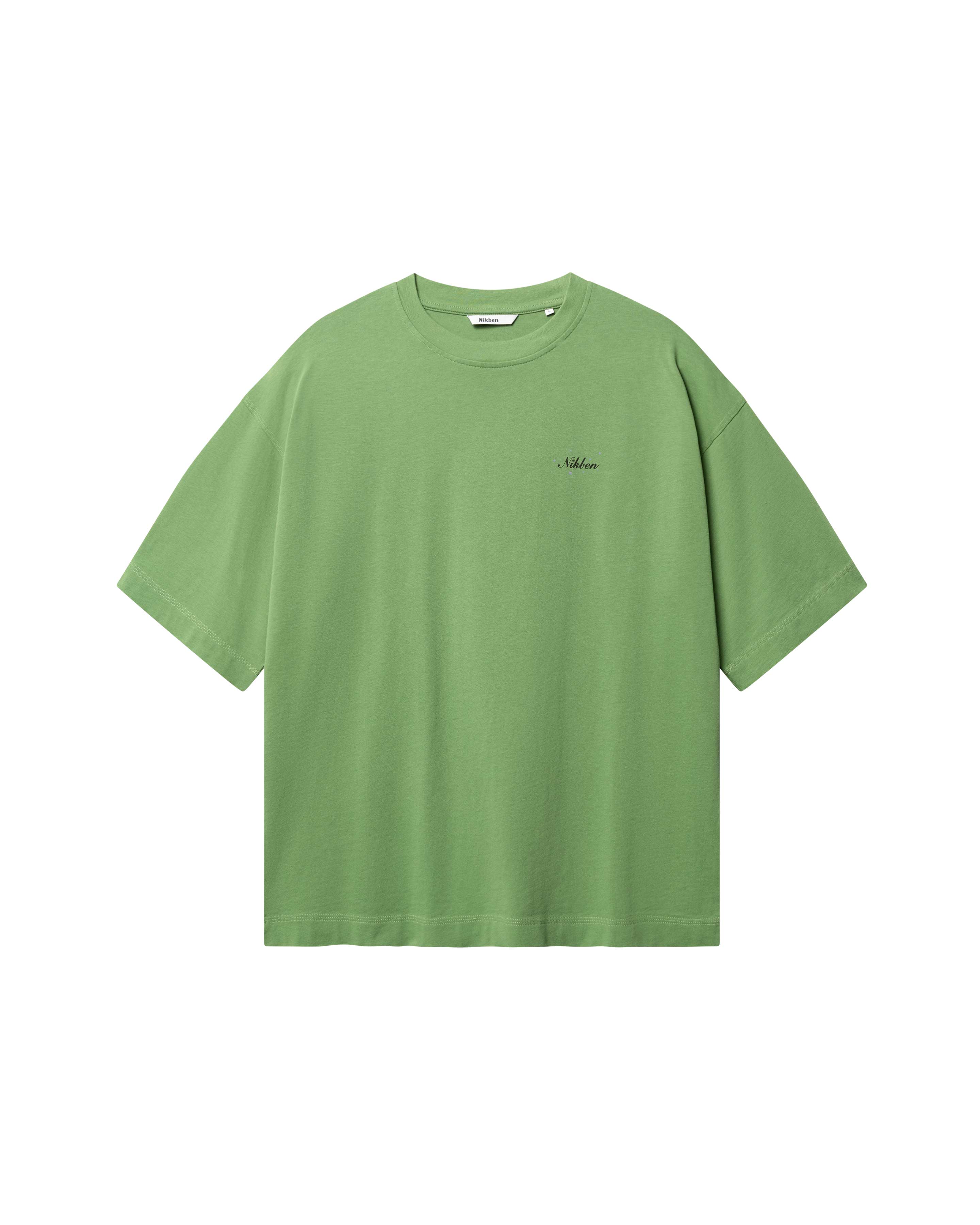 Green T-shirt with black Nikben logo on the chest