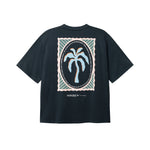 Black T-shirt with "Nikben California" text and multicolored print on the back