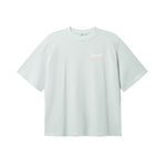 Pale blue T-shirt with multicolored Nikben logo on the chest