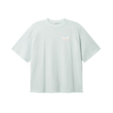 Pale blue T-shirt with multicolored Nikben logo on the chest