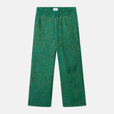 Green patterned pants with a drawstring