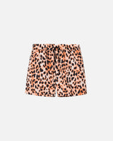 Leopard printed extended-length swim trunks