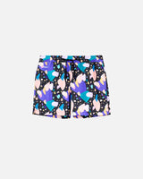 Multicolor swim trunks with logo and drawstring