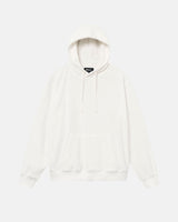 Off White hoodie made from terry toweling cloth. It features drawstrings, a single front pocket, and a white embroidered "Nikben" logo on the chest