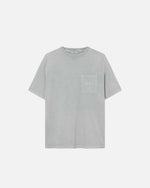 Washed grey t-shirt with breast pocket and embroidered logo.