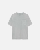 Washed grey t-shirt with breast pocket and embroidered logo.