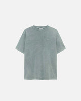 Grey t-shirt with white script logo.