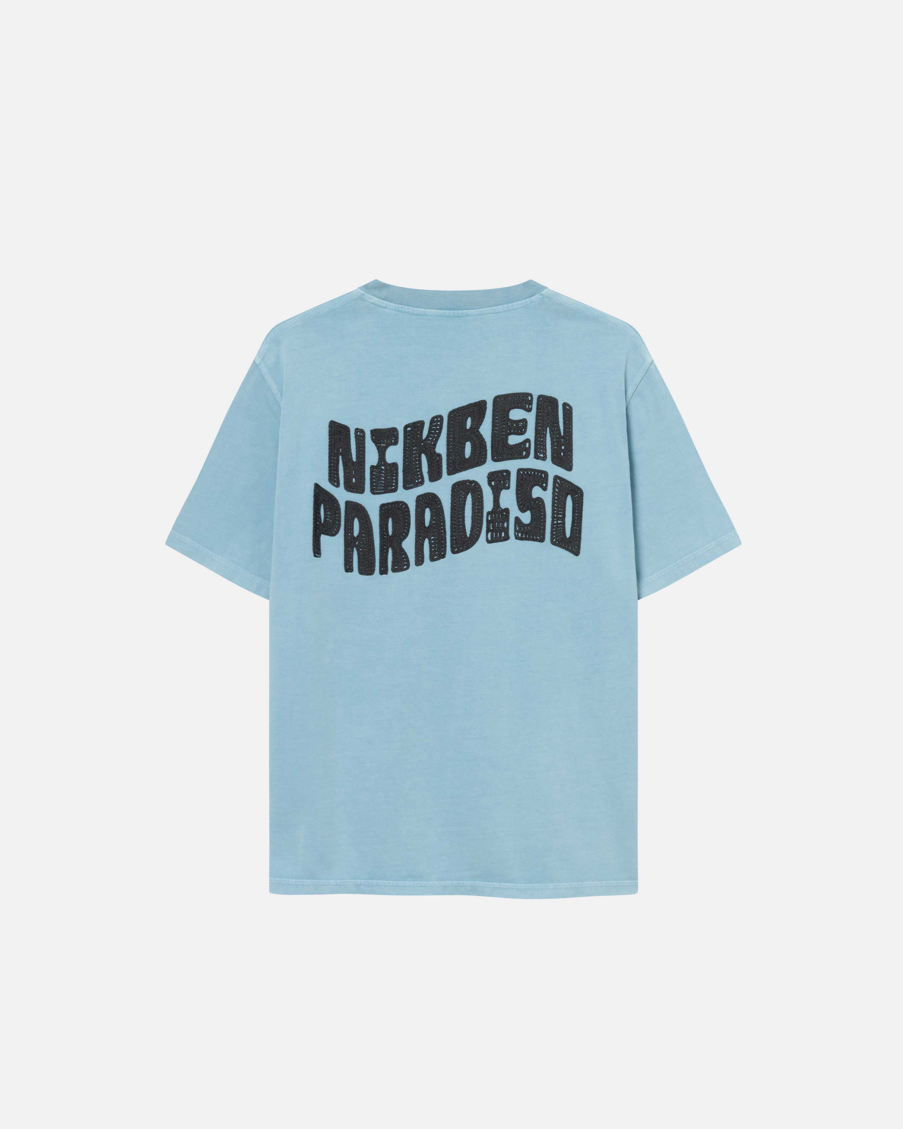 A sky blue t-shirt with 