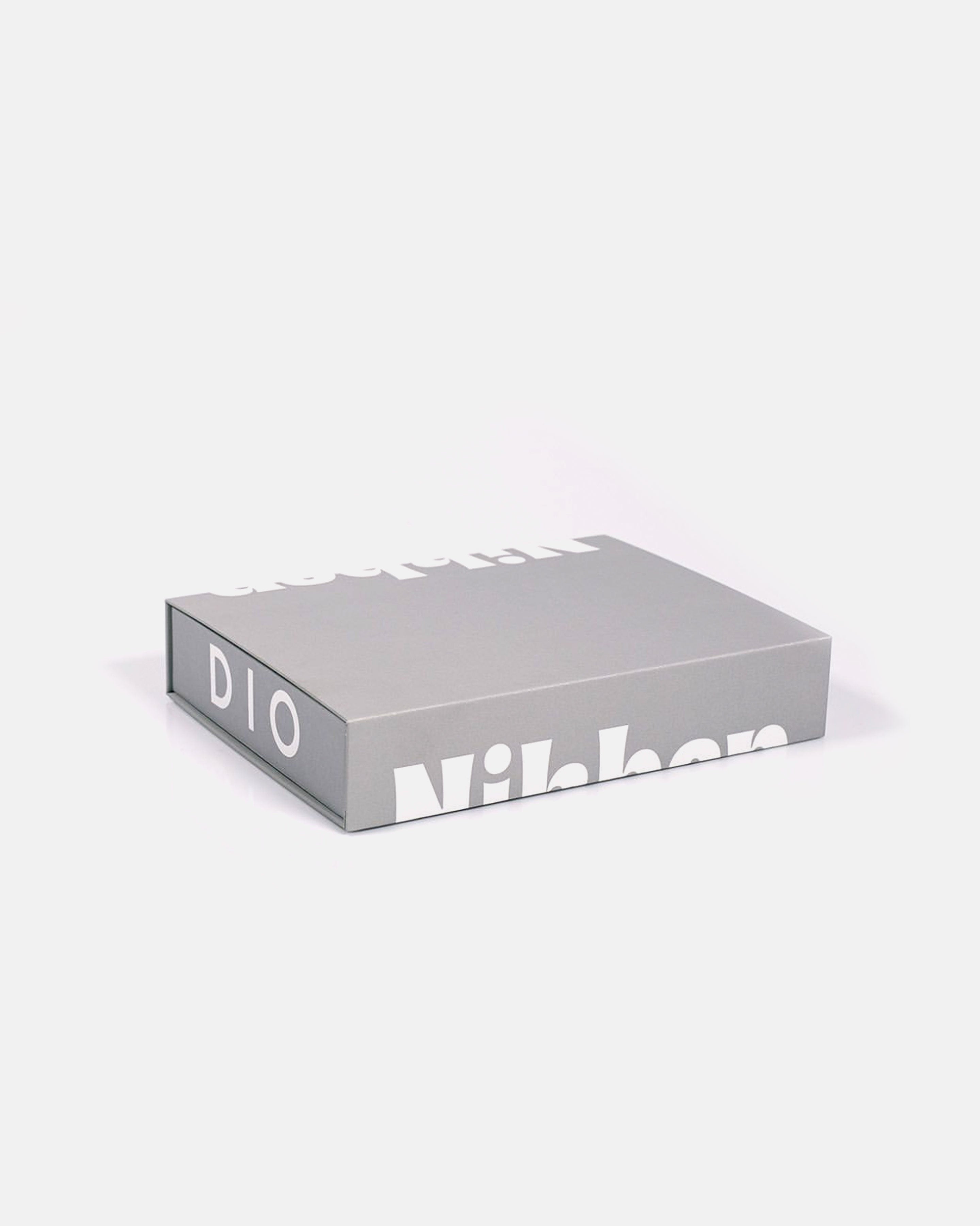 Grey box with white Nikben logo