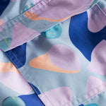 Back pocket on multicolor swim trunks