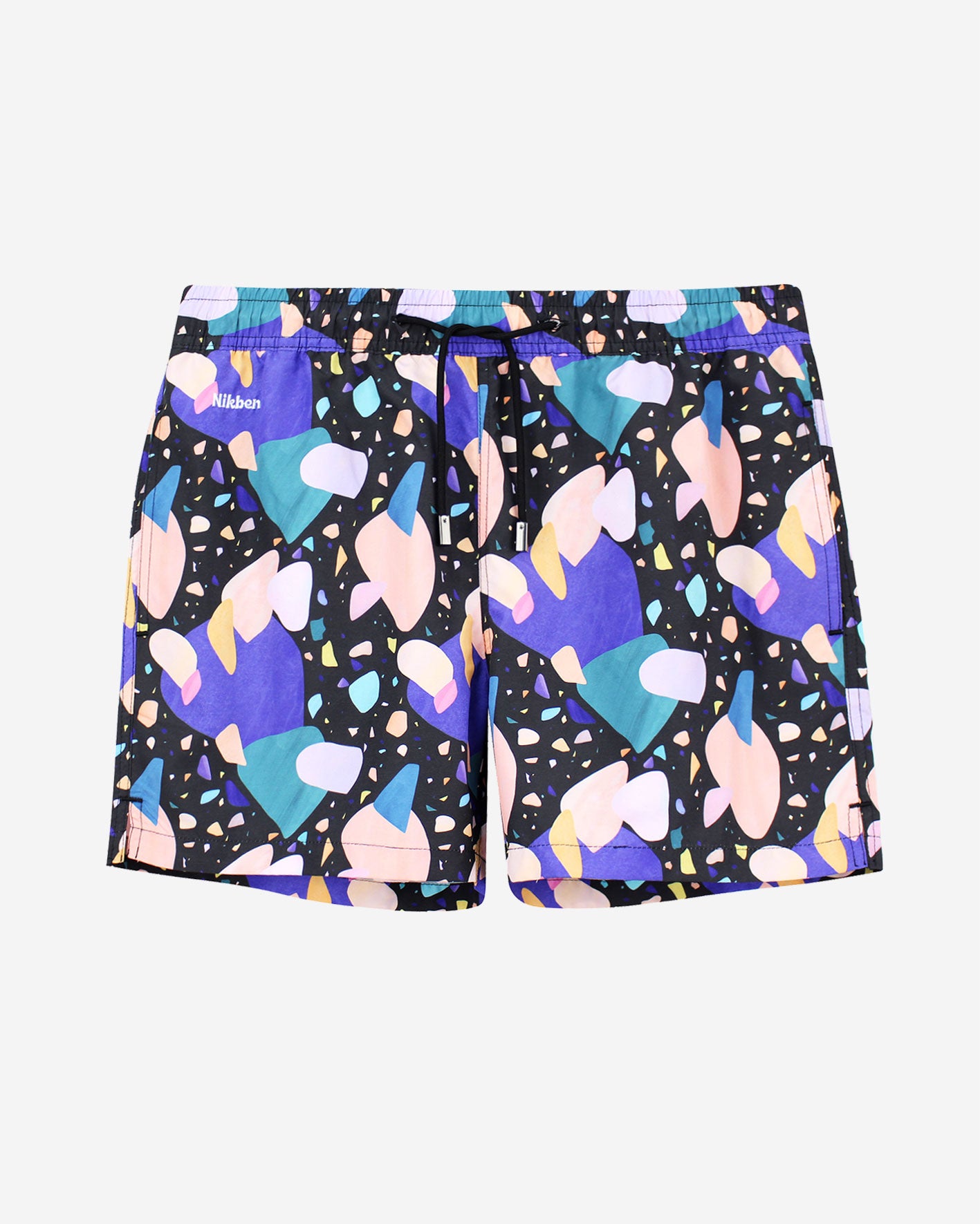 Multicolor swim trunks with logo and drawstring