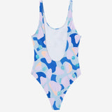 Multicolor swimsuit with open back