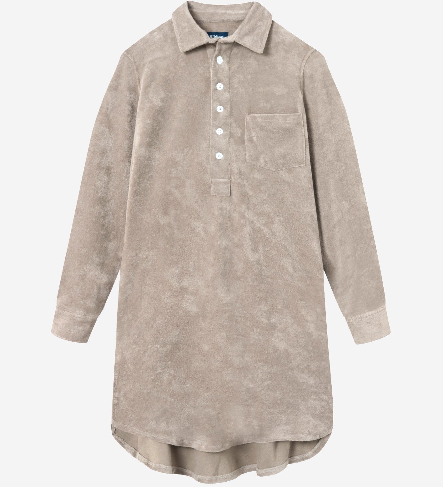 Long shirt in cashmere beige color