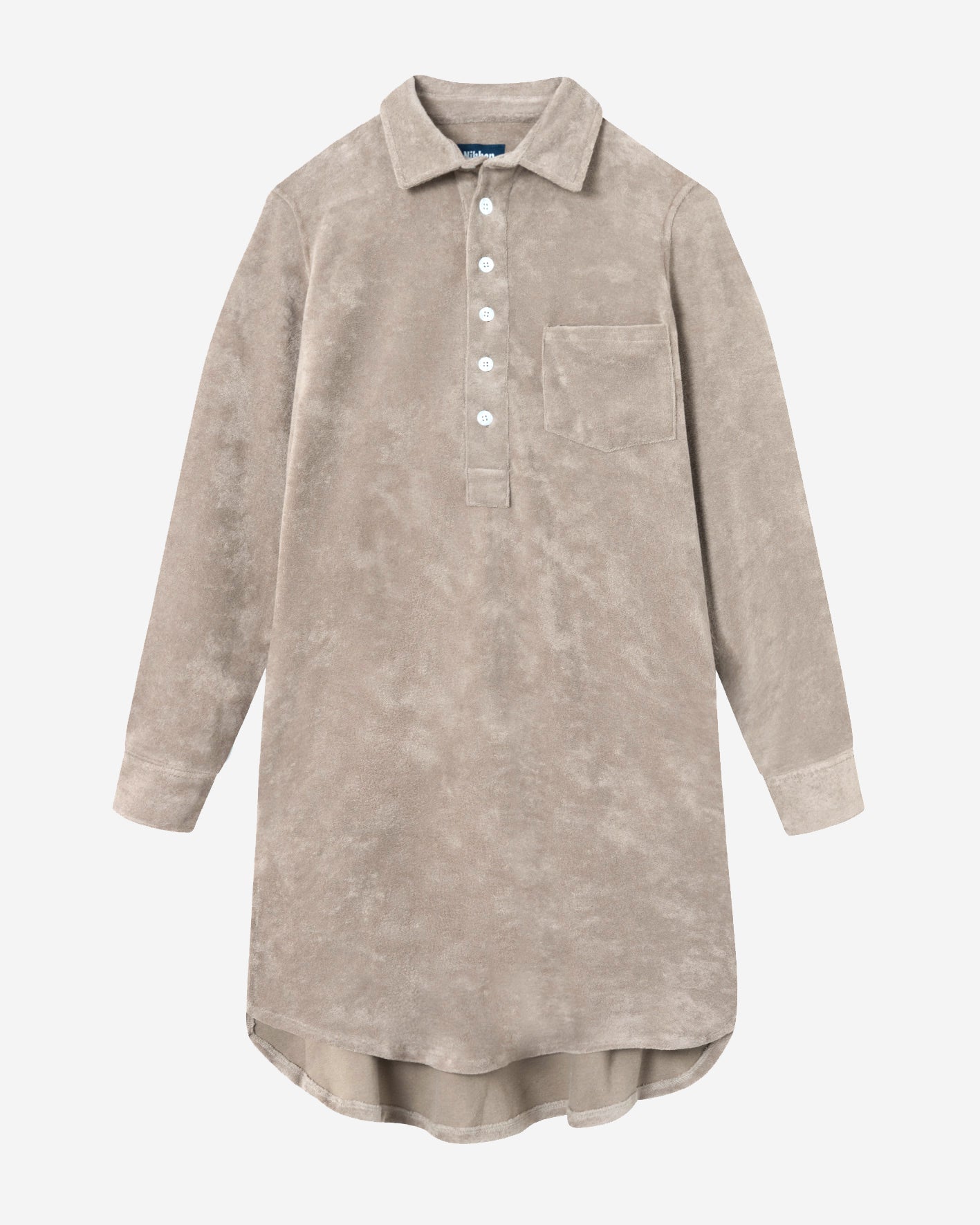 Long shirt in cashmere beige color