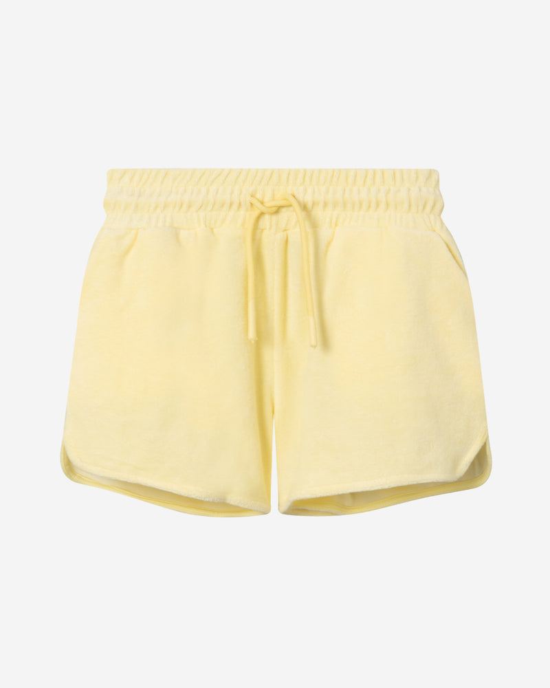 Yellow shorts in Terry toweling fabric