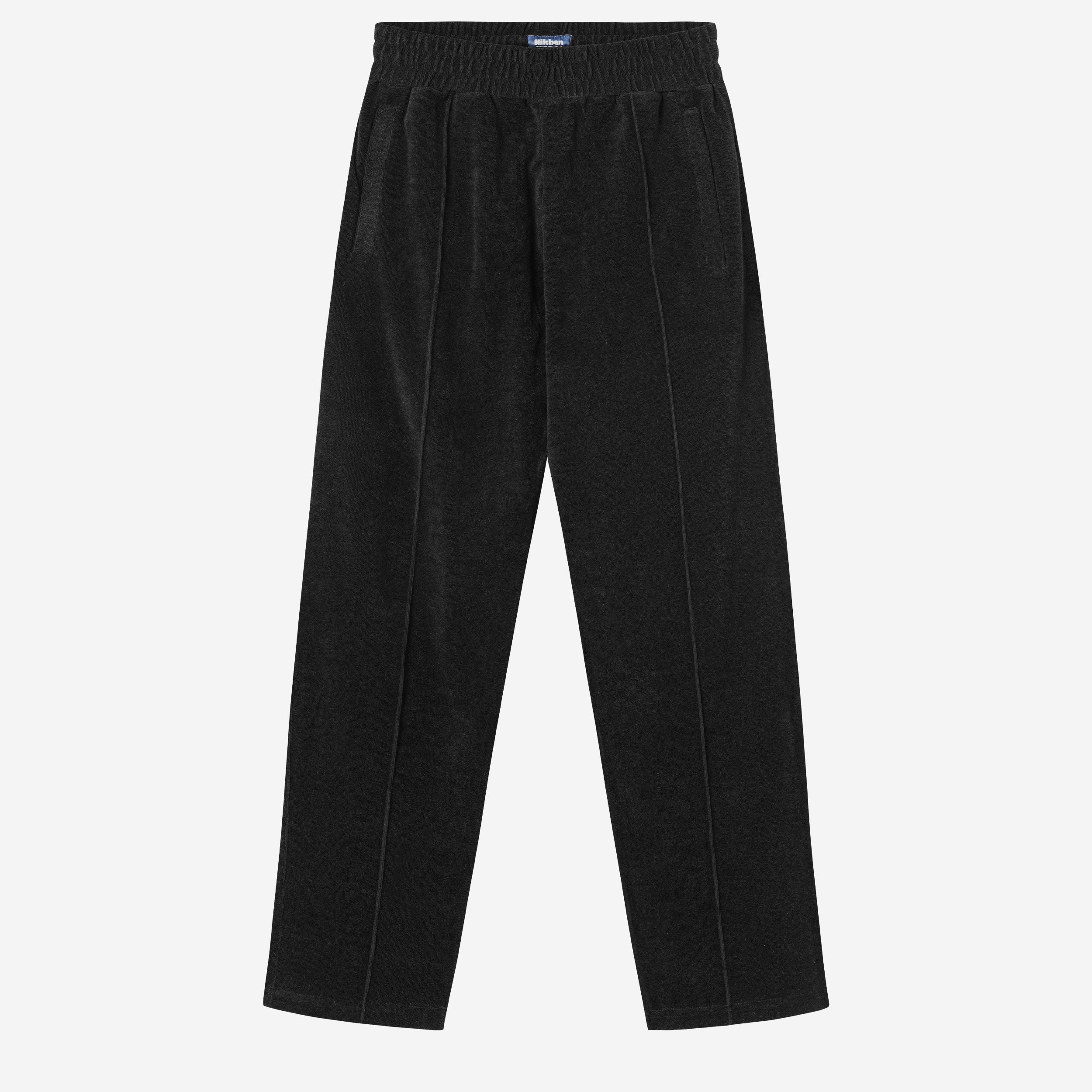 Black pants in terry toweling fabric