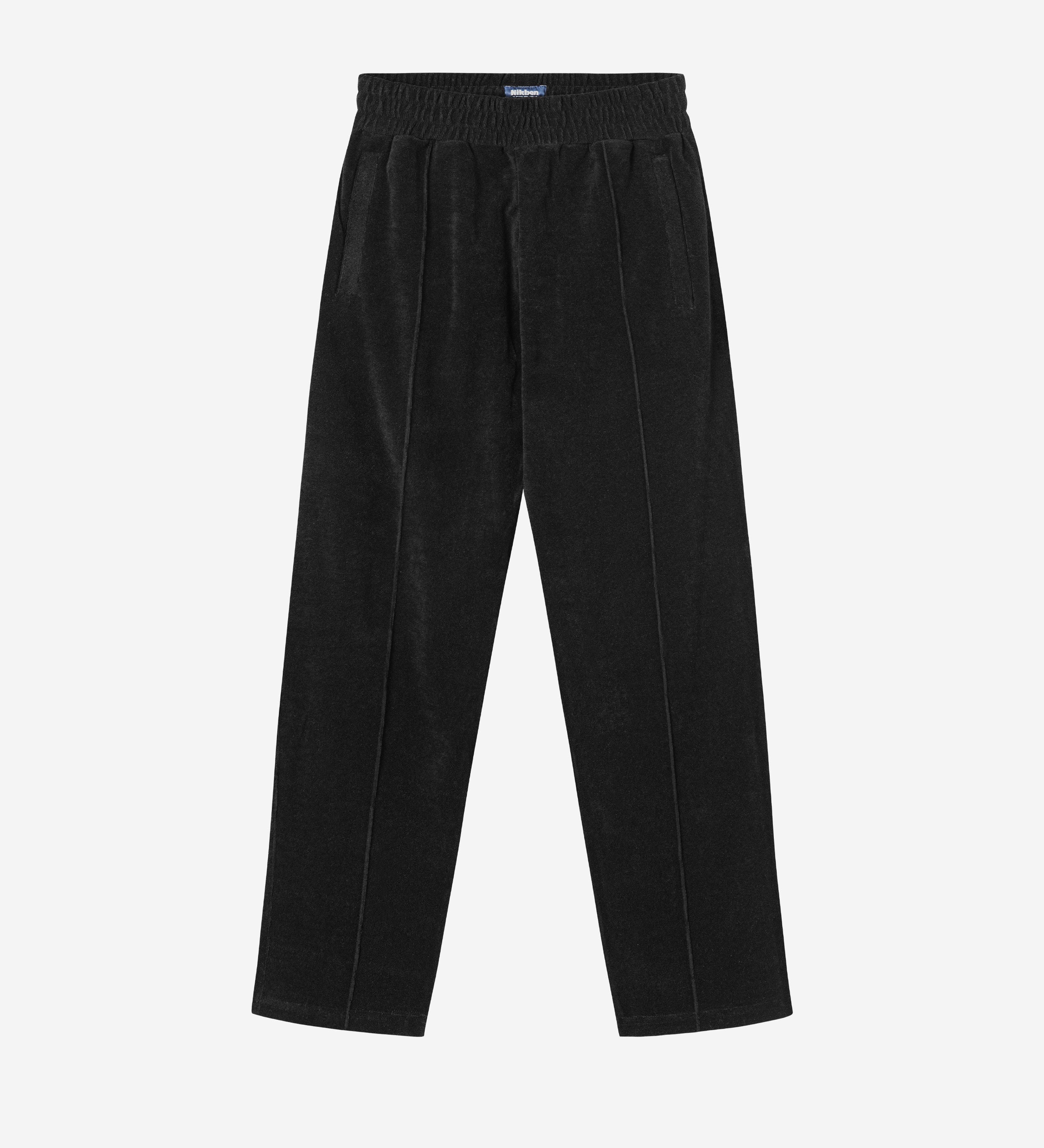 Black pants in terry toweling fabric
